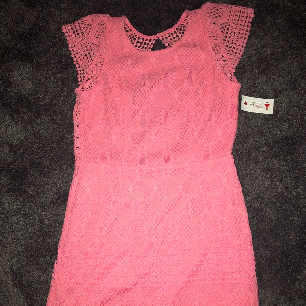 Pink mini dress with open back